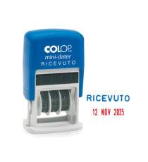 Timbro Mini Dater S160/L1 Datario + RICEVUTO - 4 mm - autoinchiostrante - Colop Timbro Mini Dater S160/L1 Datario + RICEVUTO - 4 mm - autoinchiostrante - Colop