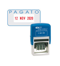 Timbro S260/L2 Datario + PAGATO - 4 mm - autoinchiostrante - bicolore - Colop Timbro S260/L2 Datario + PAGATO - 4 mm - autoinchiostrante - bicolore - Colop