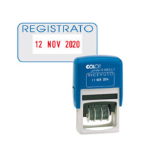 Timbro S260/L3 Datario + REGISTRATO - 4 mm - autoinchiostrante - bicolore - Colop