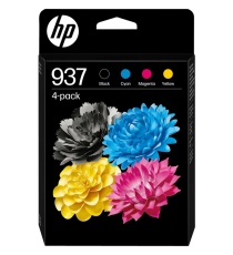 Pack Hp 937 BK-C-M-Y 6C400NE confezione 4 cartucce originali per Hp OfficeJet 9110b,9120B,9120e,9132e,9720,9730