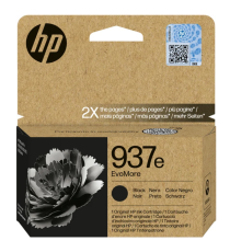 Hp 937eBK nero EvoMore 4S6W9NE cartuccia originale per Hp OfficeJet 9110b,9120B,9120e,9132e,9720,9730 capacità 2.500 pagine