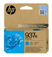 Hp 937eC ciano EvoMore 4S6W6NE cartuccia originale per Hp OfficeJet 9110b,9120B,9120e,9132e,9720,9730 capacità 1.650 pagine