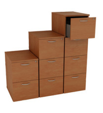 Classificatore - 4 cassetti - 49 x 55 x 141,5 cm - noce chiaro