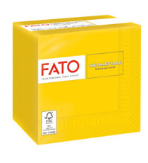 Tovagliolo - carta - 24 x 24 cm - 2 veli - giallo - Fato - conf. 100 pezzi Tovagliolo - carta - 24 x 24 cm - 2 veli - giallo - Fato - conf. 100 pezzi