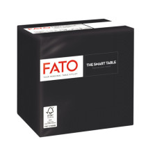 Tovagliolo - carta - 24 x 24 cm - 2 veli - nero - Fato - conf. 100 pezzi Tovagliolo - carta - 24 x 24 cm - 2 veli - nero - Fato - conf. 100 pezzi