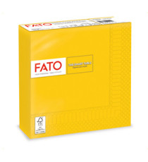 Tovagliolo - carta - 33 x 33 cm - 2 veli - giallo - Fato - conf. 50 pezzi Tovagliolo - carta - 33 x 33 cm - 2 veli - giallo - Fato - conf. 50 pezzi
