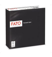 Tovagliolo - carta - 33 x 33 cm - 2 veli - nero - Fato - conf. 50 pezzi Tovagliolo - carta - 33 x 33 cm - 2 veli - nero - Fato - conf. 50 pezzi