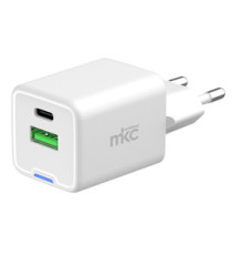 Caricabatteria rapido - 2 porte - USB-C e USB-A da 20W - MKC Caricabatteria rapido - 2 porte - USB-C e USB-A da 20W - MKC