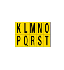 Lettere adesive da K a T - in PVC - 56 x 99 mm - 10 et/fg - 1 foglio - nero/giallo Lettere adesive da K a T - in PVC - 56 x 99 mm - 10 et/fg - 1 foglio - nero/giallo