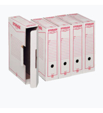 Scatola archivio Storage - formato legale - 8,5 x 25,3 x 35,5 cm - bianco e rosso - Esselte Dox