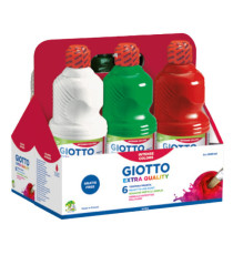 Schoolpack 6 flaconi tempera pronta - 1000ml - colori assortiti - Giotto