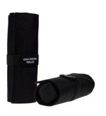 Astuccio arrotolabile Roller - con astuccio zip interno - 24 scomparti - 7,5 x 21,5 cm - tessuto - nero - Koh.I.Noor