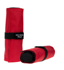 Astuccio arrotolabile Roller - con astuccio zip interno - 24 scomparti - 7,5 x 21,5 cm - tessuto - rosso - Koh.I.Noor