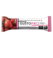Barretta proteica GustoPro - cioccolato bianco/fragola - 40 gr - Falco Barretta proteica GustoPro - cioccolato bianco/fragola - 40 gr - Falco