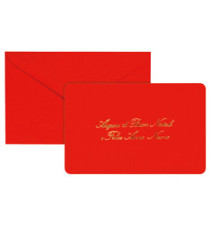 Biglietto natale con busta - 9 x 14 cm - stampa oro - rosso - Rex Sadoch Biglietto natale con busta - 9 x 14 cm - stampa oro - rosso - Rex Sadoch