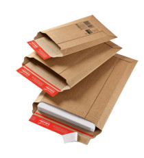 Busta a sacco - in cartone - chiusura autoadesiva - 250 x 340 x 50 mm - avana - Colompac