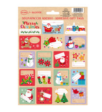 Foglio 18 segnapacchi adesivi - con stampa in oro - motivi natale - Rex Sadoch Foglio 18 segnapacchi adesivi - con stampa in oro - motivi natale - Rex Sadoch