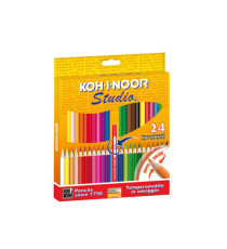 Matite colorate Studio - diametro mina 2,8 mm - colori assortiti - Koh.I.Noor - astuccio 24 pezzi