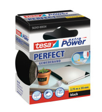 Nastro adesivo telato XP Perfect - 38 mm x 2,7 m - tela plastificata - nero - Tesa
