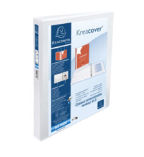 Raccoglitore personalizzabile Kreacover - A4 Maxi - 4 anelli a D 25 mm - dorso 4,7cm - PP - bianco - Exacompta