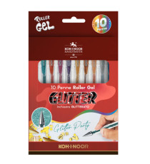 Roller gel colorati - colori glitter - Koh.I.Noor - astuccio 10 roller Roller gel colorati - colori glitter - Koh.I.Noor - astuccio 10 roller