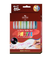 Roller gel colorati - colori pastel - Koh.I.Noor - astuccio 10 roller Roller gel colorati - colori pastel - Koh.I.Noor - astuccio 10 roller