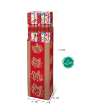 Rotolo carta regalo natale - 3 x 1 m - fantasia bambini - colori assortiti - Rex Sadoch Rotolo carta regalo natale - 3 x 1 m - fantasia bambini - colori assortiti - Rex Sadoch