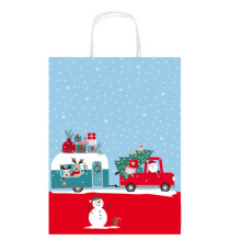 Shopper in carta kraft - con manici - 16 x 21 x 8 cm - fantasia natale - Rex Sadoch Shopper in carta kraft - con manici - 16 x 21 x 8 cm - fantasia natale - Rex Sadoch
