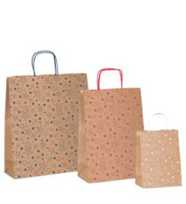 Shopper natale - 16 x 8 x 21 cm - carta kraft - fantasia stelline - colori assortiti - Rex Sadoch Shopper natale - 16 x 8 x 21 cm - carta kraft - fantasia stelline - colori assortiti - Rex Sadoch