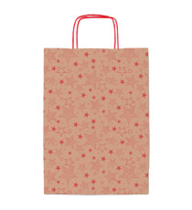 Shopper natale - 36 x 12 x 41 cm - carta kraft - fantasia stelline - rosso - Rex Sadoch Shopper natale - 36 x 12 x 41 cm - carta kraft - fantasia stelline - rosso - Rex Sadoch