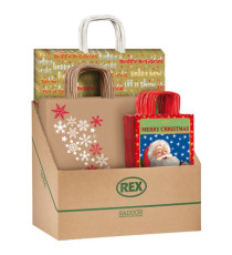 Shopper natale - fantasie assortite - Rex Sadoch - expo 100 pezzi Shopper natale - fantasie assortite - Rex Sadoch - expo 100 pezzi