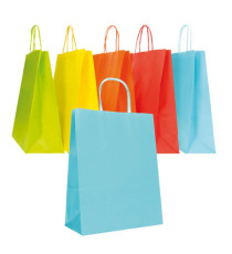 Shopper Twisted - maniglie cordino - 26 x 11 x 35 cm - carta biokraft - colori assortiti primavera/estate - Mainetti Bag Shopper Twisted - maniglie cordino - 26 x 11 x 35 cm - carta biokraft - colori assortiti primavera/estate - Mainetti Bag