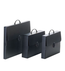 Valigetta Polionda Every Line Total Black - 27x37,5 cm - dorso 8 cm - Favorit