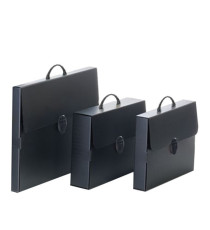 Valigetta Polionda Every Line Total Black - 27x37,5 cm - dorso 8 cm - Favorit