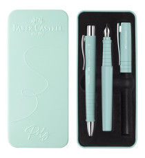 Set stilo B Poly Pen + sfera Poly Ball - punta 0,7 mm - fusto caribic blue - Faber-Castell