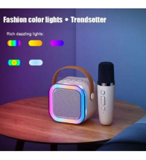 Altoparlante speaker bluetooth 5.2 6W karaoke con microfono, casse stile retrò, ricarica usb-c, autonomia 6 ore, fino a 10mt Altoparlante speaker bluetooth 5.2 6W karaoke con microfono, casse stile retrò, ricarica usb-c, autonomia 6 ore, fino a 10mt