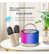 Altoparlante speaker bluetooth 5.2 5W karaoke con 2 microfon1, casse stile retrò, ricarica usb-c, autonomia 12 ore, fino a 10mt Altoparlante speaker bluetooth 5.2 5W karaoke con 2 microfon1, casse stile retrò, ricarica usb-c, autonomia 12 ore, fino a 10mt