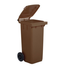 Bidone carrellato - 48x55x93 cm - 120 L - marrone - Mobil Plastic Bidone carrellato - 48x55x93 cm - 120 L - marrone - Mobil Plastic