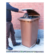 Bidone carrellato - 48x55x93 cm - 120 L - marrone - Mobil Plastic Bidone carrellato - 48x55x93 cm - 120 L - marrone - Mobil Plastic