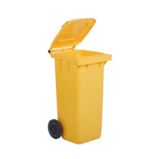 Bidone carrellato per raccolta differenziata - 240 L -  giallo - Mobil Plastic