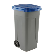 Bidone mobile - con chiusura a clip - 49x54x85 cm - 100 L - grigio/blu - Mobil Plastic Bidone mobile - con chiusura a clip - 49x54x85 cm - 100 L - grigio/blu - Mobil Plastic