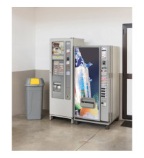 Bidone mobile Push - con coperchio - 49x54x95 cm - 100 L - grigio/giallo - Mobil Plastic Bidone mobile Push - con coperchio - 49x54x95 cm - 100 L - grigio/giallo - Mobil Plastic