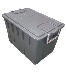 Cassa multiuso - con coperchio e manici - 58 x 38 x 38 cm - 60 L - PP - grigio scuro/grigio chiaro - Mobil Plastic Cassa multiuso - con coperchio e manici - 58 x 38 x 38 cm - 60 L - PP - grigio scuro/grigio chiaro - Mobil Plastic