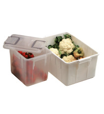 Contenitore Foodbox con coperchio - 58x38x26 cm - 40 L - PPL riciclabile - bianco - Mobil Plastic
