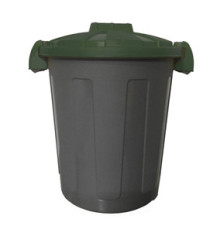 Contenitore portarifiuti Dusty - diametro 36 cm - altezza 45 cm -  25 L - coperchio verde - Mobil Plastic