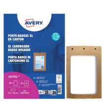 Portabadge A6 - in cartoncino plastificato - laser/inkjet - 105 x 148 mm - Avery - Conf. 50 pezzi Portabadge A6 - in cartoncino plastificato - laser/inkjet - 105 x 148 mm - Avery - Conf. 50 pezzi