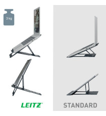 Supporto notebook - regolabile ultrapiatto - grigio scuro - in alluminio - Leitz