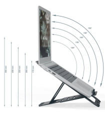 Supporto notebook - regolabile ultrapiatto - grigio scuro - in alluminio - Leitz