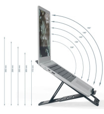 Supporto notebook - regolabile ultrapiatto - grigio scuro - in alluminio - Leitz