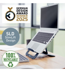 Supporto notebook - regolabile ultrapiatto - grigio scuro - in alluminio - Leitz